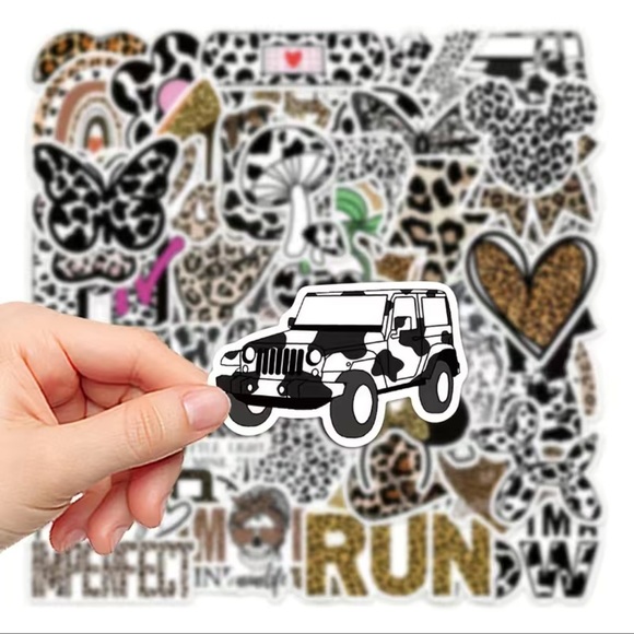 50 Stickers, Cow Cheetah and Leopard Print, PRICE IS FIRM - Picture 11 of 11